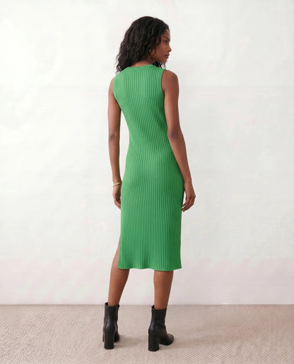 Solange | Ribbed Fitted Sheath Midi Dress