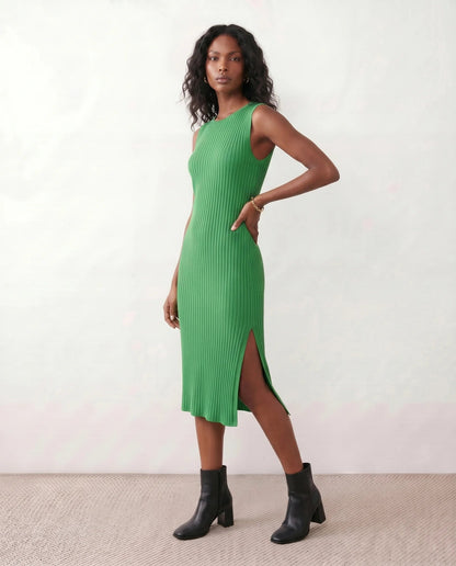 Solange | Ribbed Fitted Sheath Midi Dress