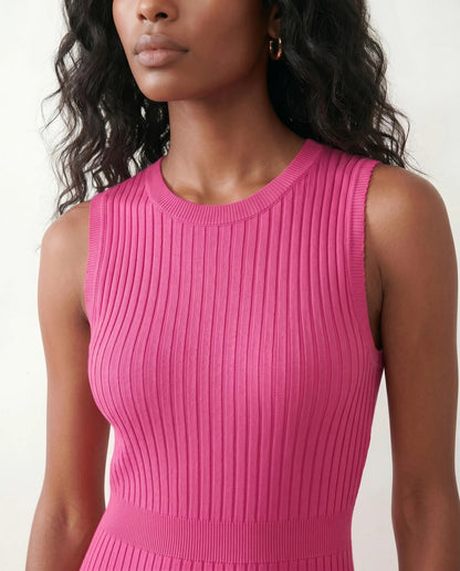 Solange | Ribbed Fitted Sheath Midi Dress