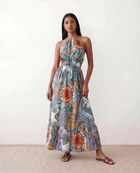 Clemence | Women's Halter A-Line Maxi Dress