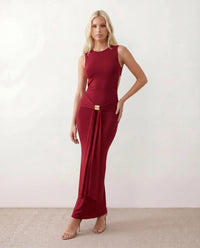 Yseult | Women's Open Back Fitted Maxi Dress