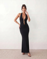 Sabine | Women's Halter Backless Maxi Dress