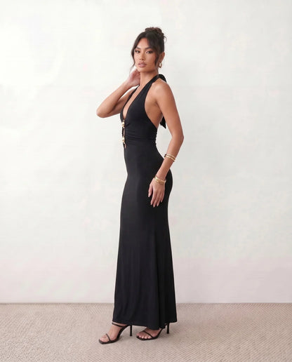 Sabine | Women's Halter Backless Maxi Dress