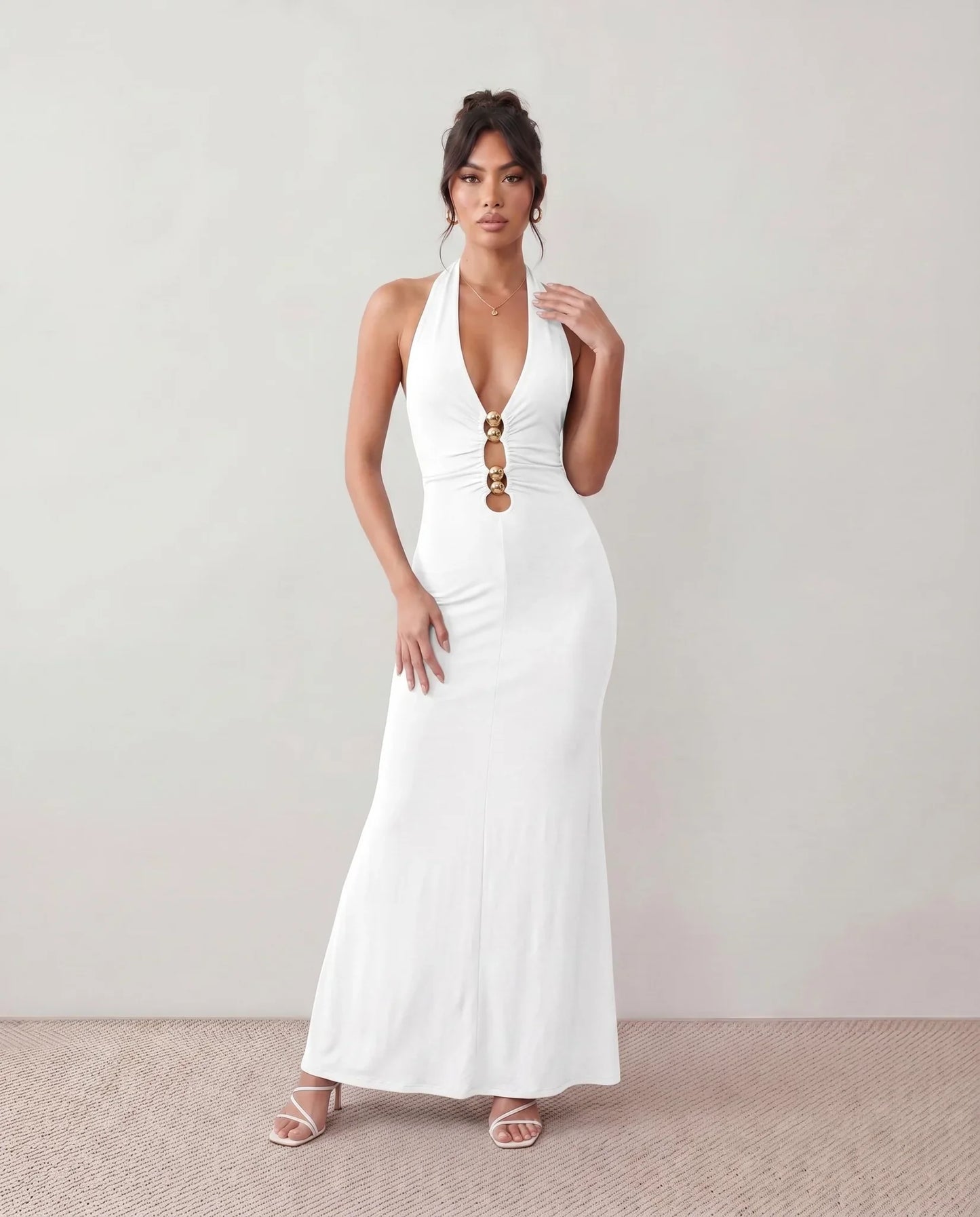 Sabine | Women's Halter Backless Maxi Dress