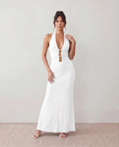 Sabine | Women's Halter Backless Maxi Dress