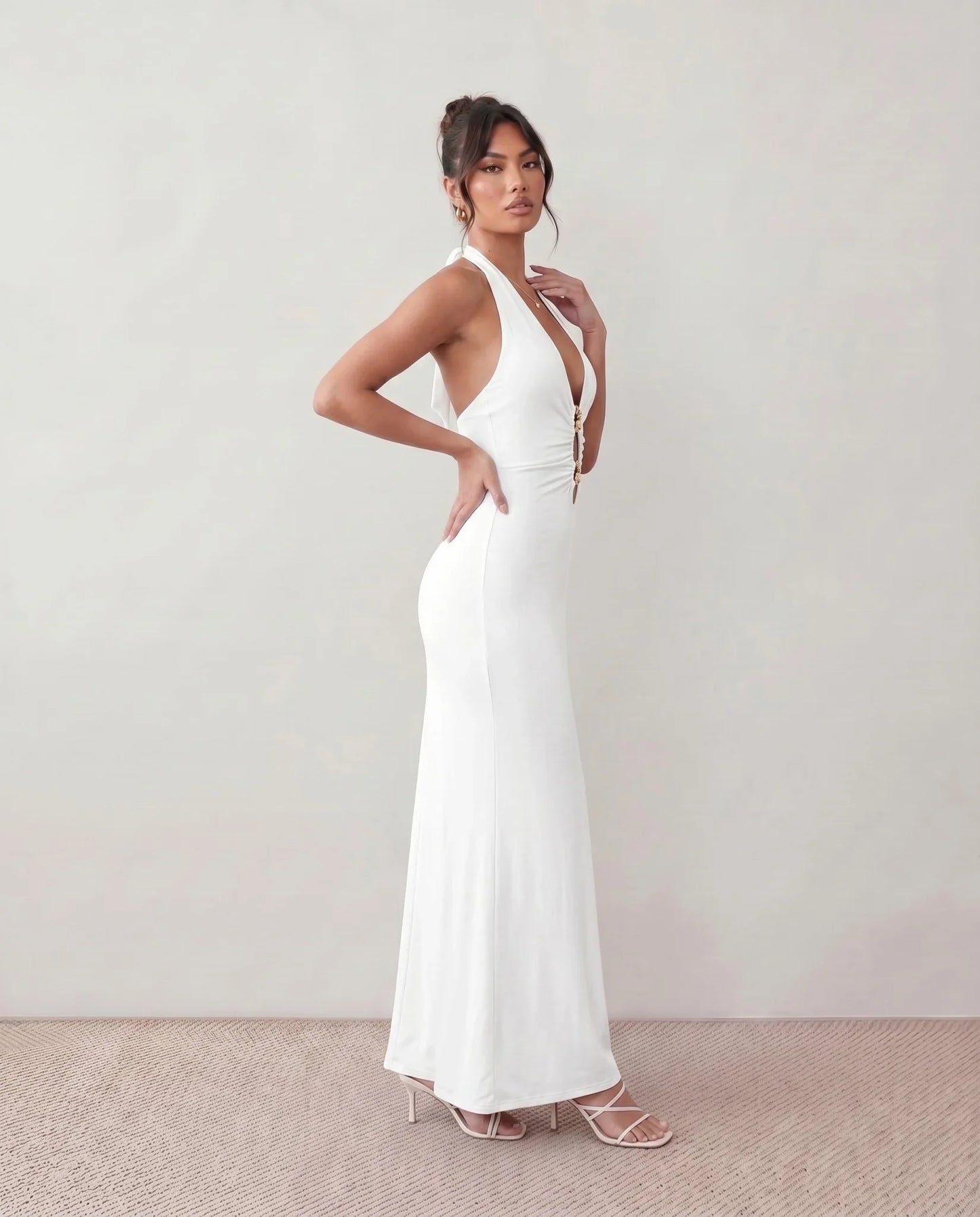 Sabine | Women's Halter Backless Maxi Dress