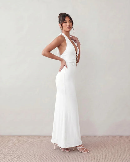 Sabine | Women's Halter Backless Maxi Dress