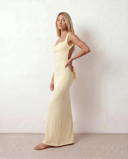 Prune | Women's Cowl Neck Backless Maxi Dress
