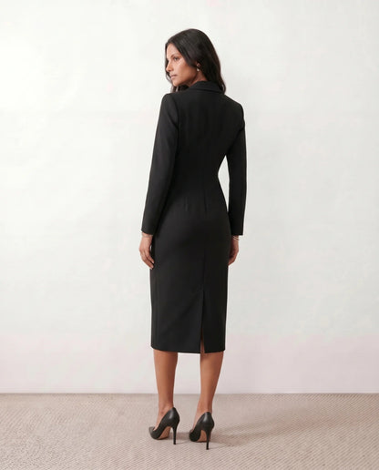Josephine | V-Neck Button-Front Midi Dress
