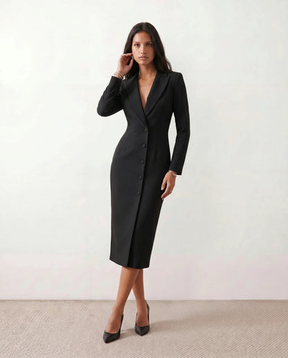 Josephine | V-Neck Button-Front Midi Dress