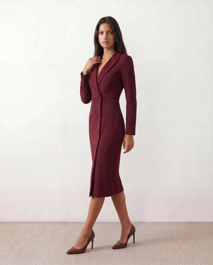 Josephine | V-Neck Button-Front Midi Dress