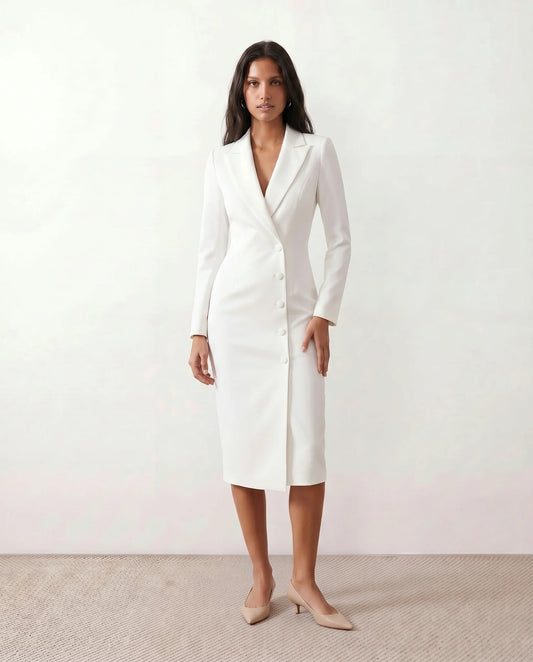 Josephine | V-Neck Button-Front Midi Dress