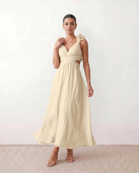 Severine | Lace-Up Open-Back A-Line Midi Dress