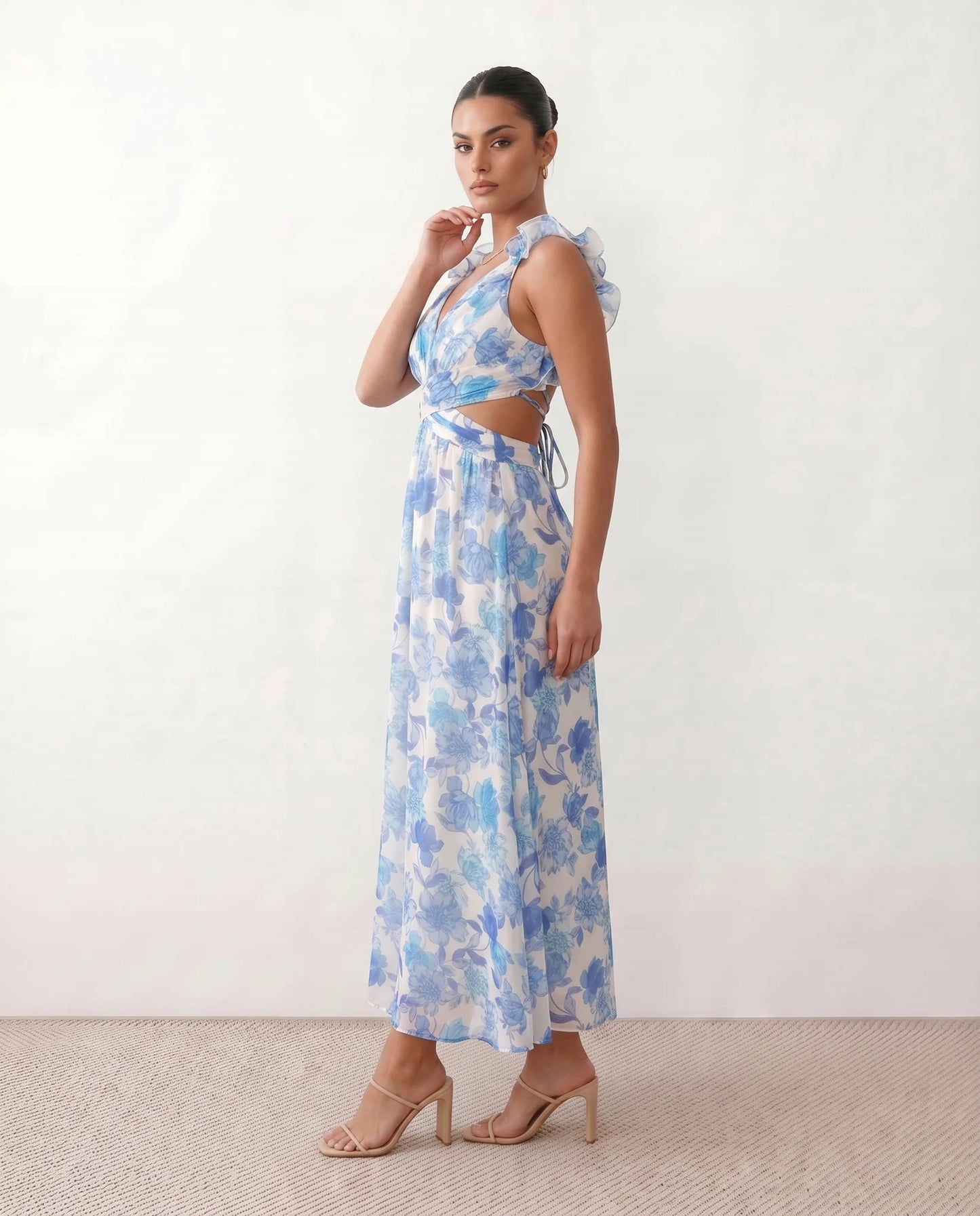 Severine | Lace-Up Open-Back A-Line Midi Dress
