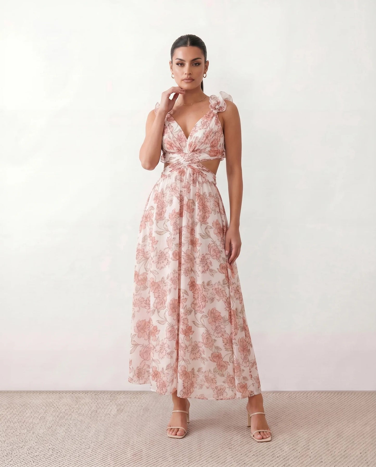 Severine | Lace-Up Open-Back A-Line Midi Dress