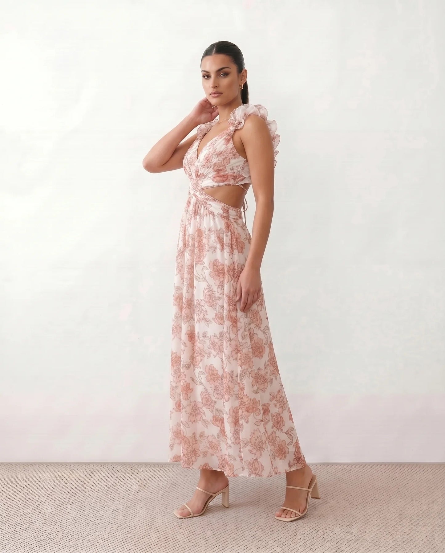 Severine | Lace-Up Open-Back A-Line Midi Dress