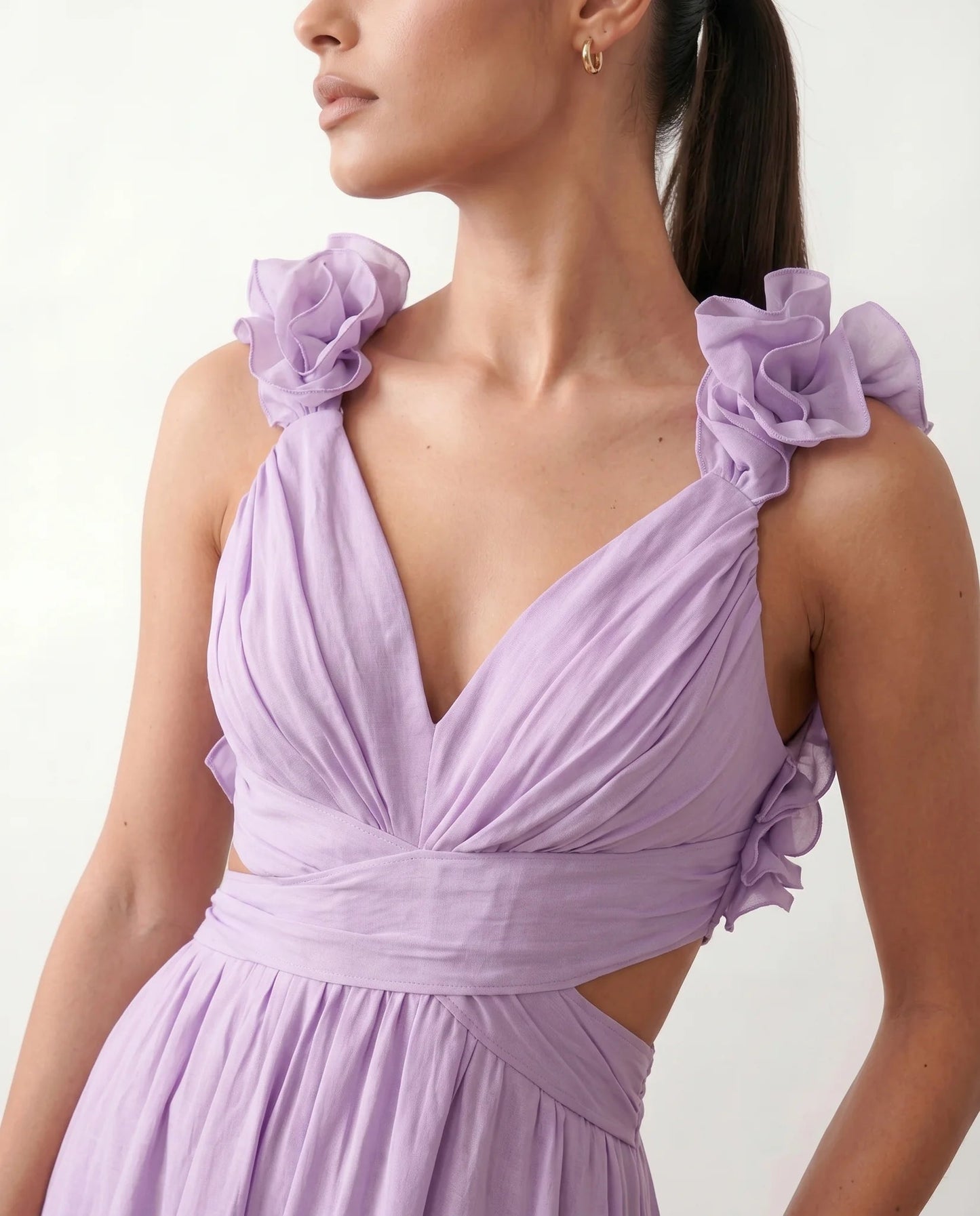 Severine | Lace-Up Open-Back A-Line Midi Dress
