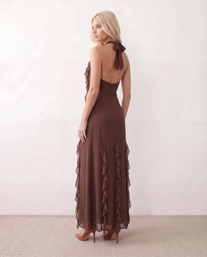 Flavie | Women's Halter Neck Backless Maxi Dress