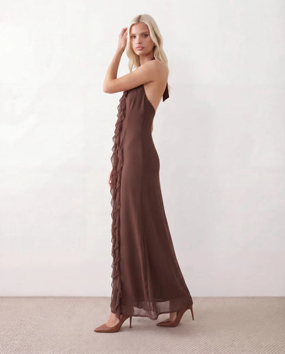 Flavie | Women's Halter Neck Backless Maxi Dress