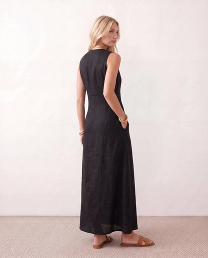 Maelys | Button-Front Sleeveless Maxi Dress