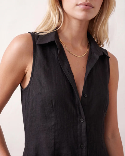 Maelys | Button-Front Sleeveless Maxi Dress