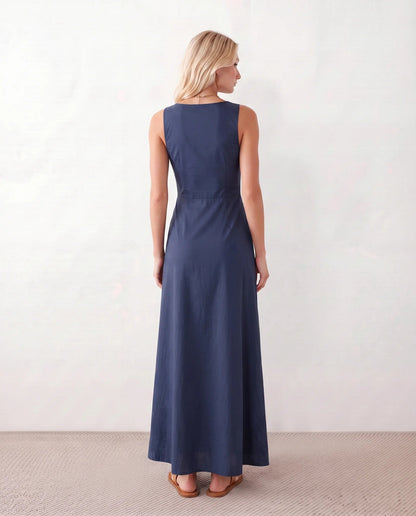 Maelys | Button-Front Sleeveless Maxi Dress
