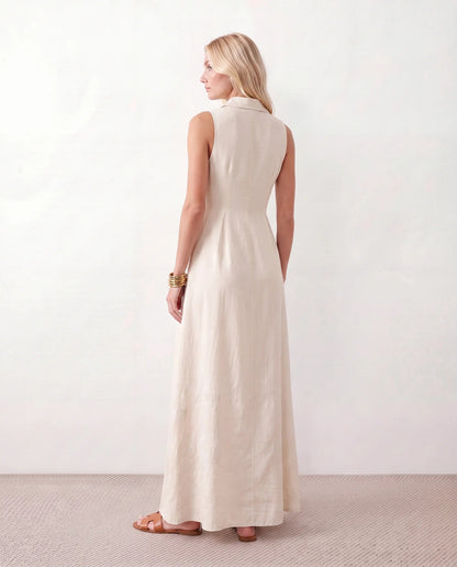 Maelys | Button-Front Sleeveless Maxi Dress