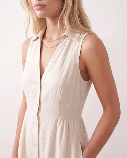 Maelys | Button-Front Sleeveless Maxi Dress