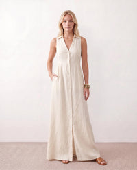 Maelys | Button-Front Sleeveless Maxi Dress
