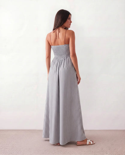 Perrine | Women's Striped Halter Maxi Dress