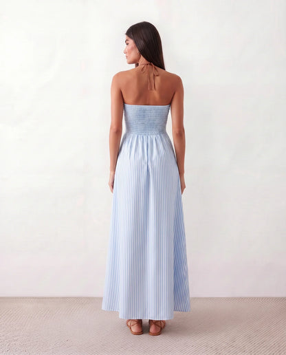 Perrine | Women's Striped Halter Maxi Dress