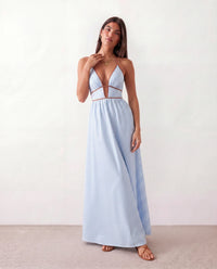 Perrine | Women's Striped Halter Maxi Dress