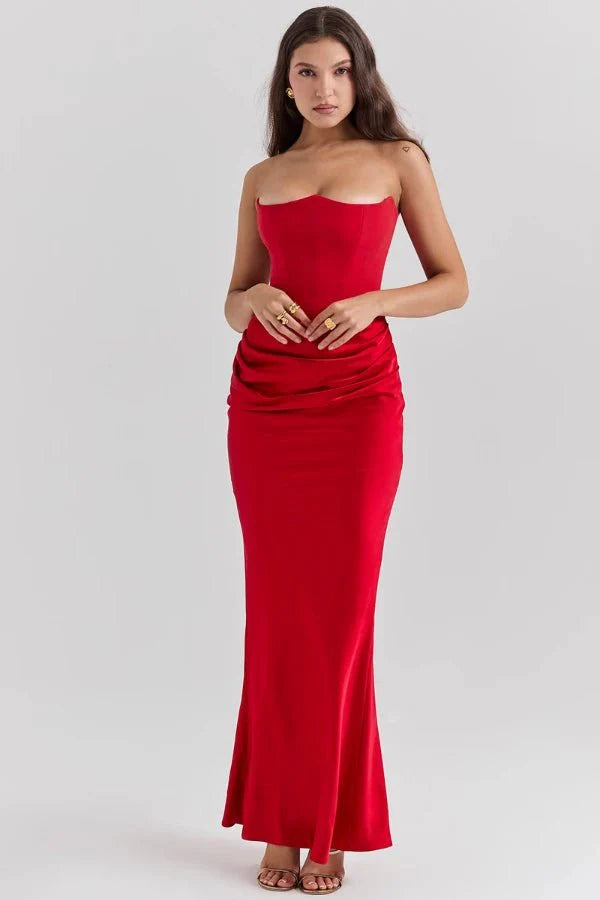 Selvienne | Strapless Satin Formal Gown