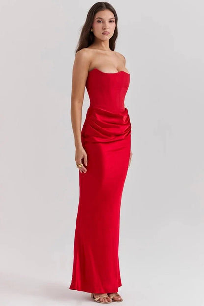 Selvienne | Strapless Satin Formal Gown