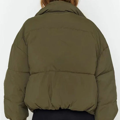Zuri | Stand Collar Cropped Puffer Jacket