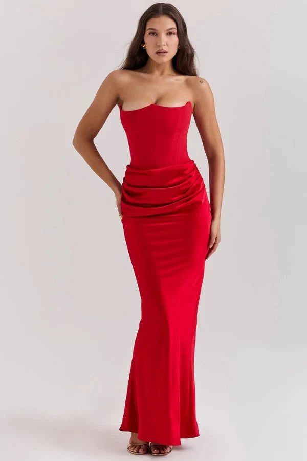Selvienne | Strapless Satin Formal Gown