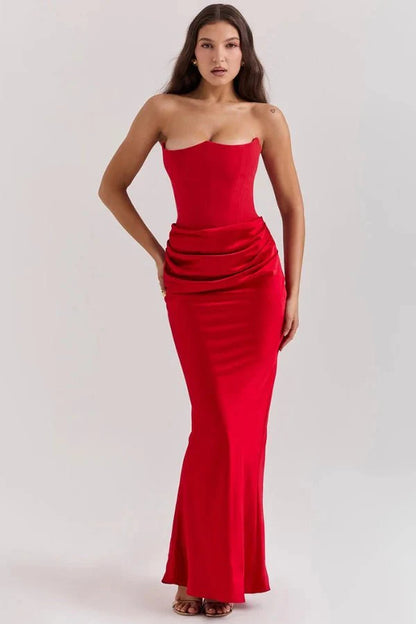 Selvienne | Strapless Satin Formal Gown