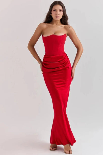Selvienne | Strapless Satin Formal Gown