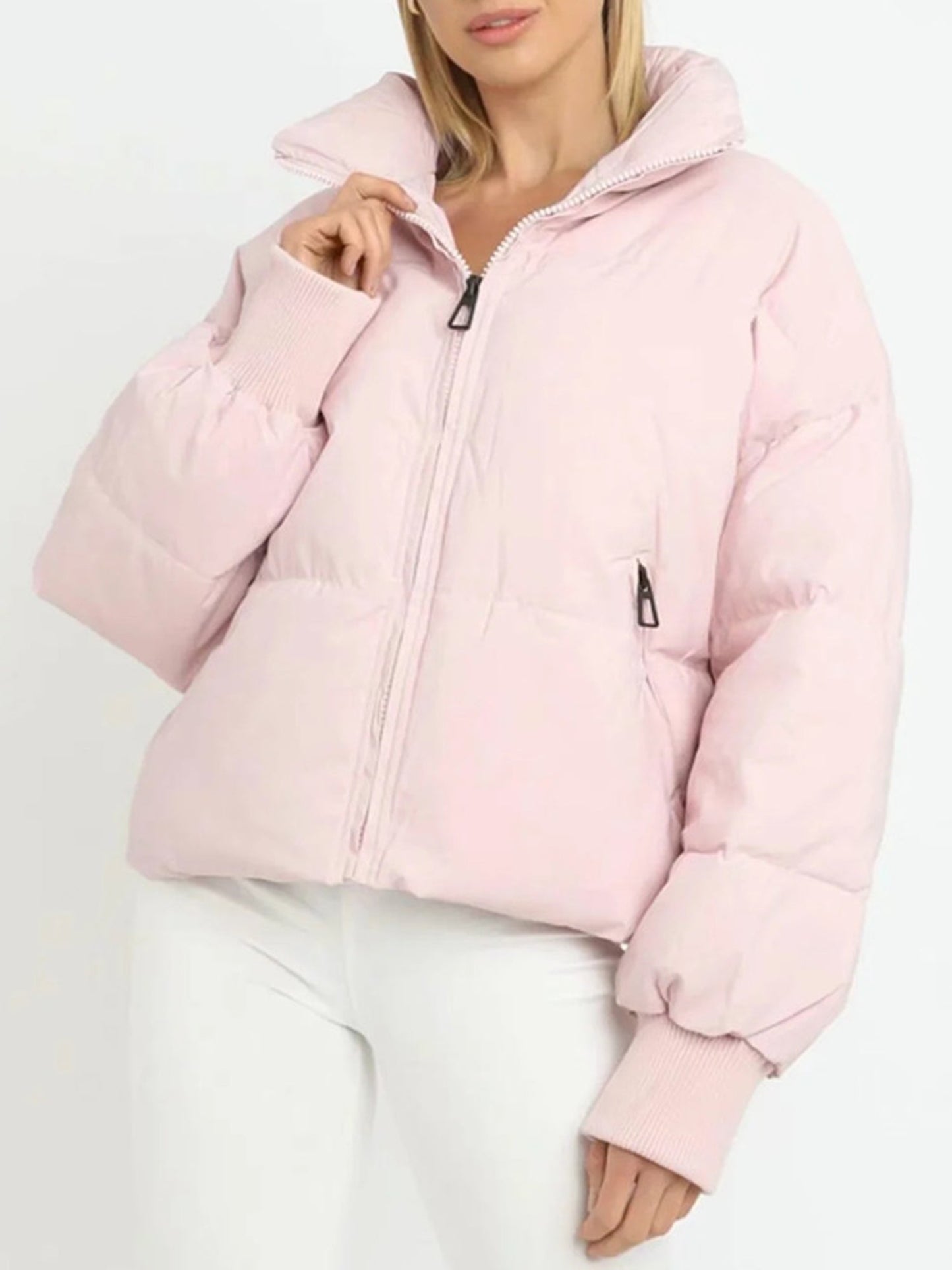 Zuri | Stand Collar Cropped Puffer Jacket