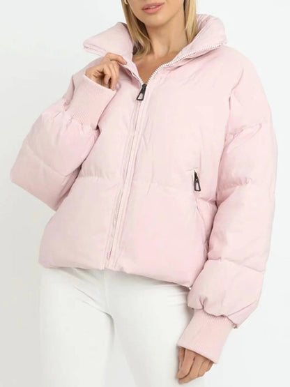 Zuri | Stand Collar Cropped Puffer Jacket