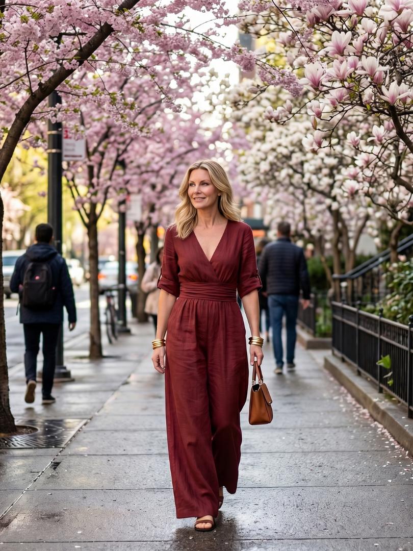Solene | Women's Cross Front Wide Leg Jumpsuit