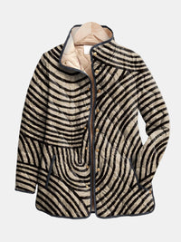 Rena | Retro Circle Print Quilted Jacket