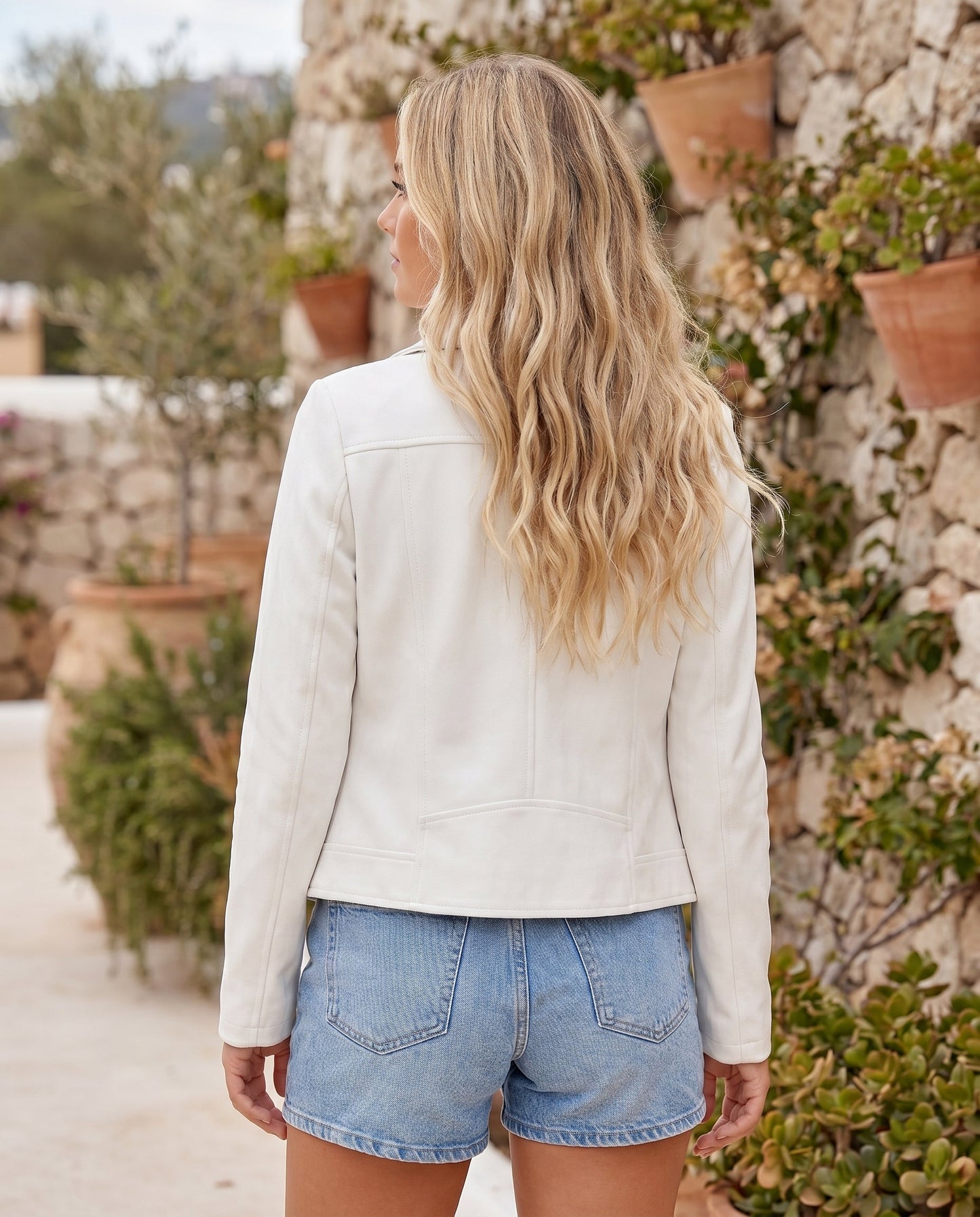 Veronique | Suede Asymmetric Zip Biker Jacket