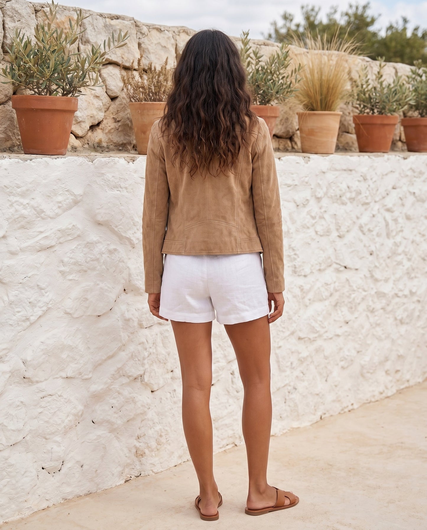 Veronique | Suede Asymmetric Zip Biker Jacket
