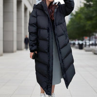 Fiona | Long Hooded Quilted Puffer Parka