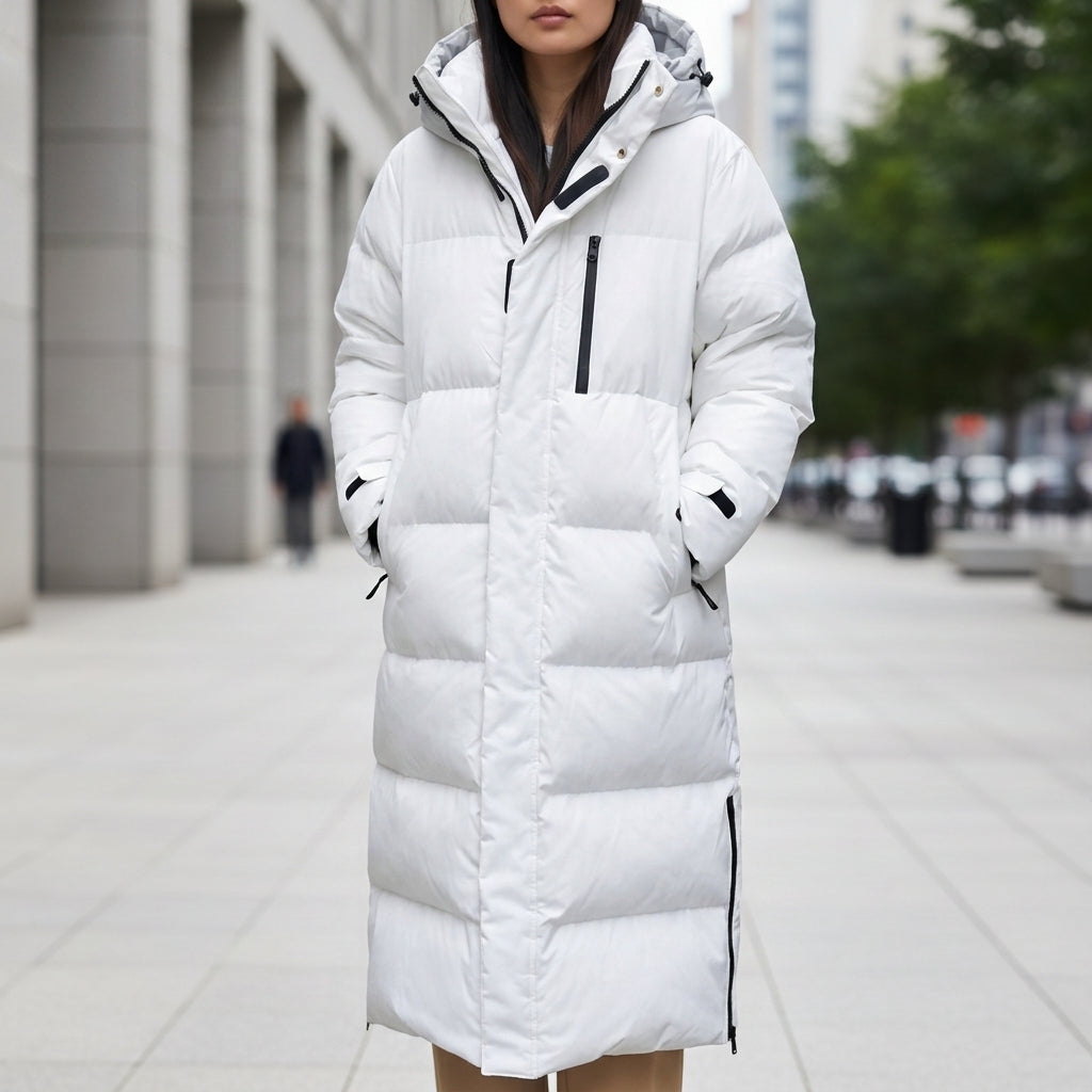 Fiona | Long Hooded Quilted Puffer Parka
