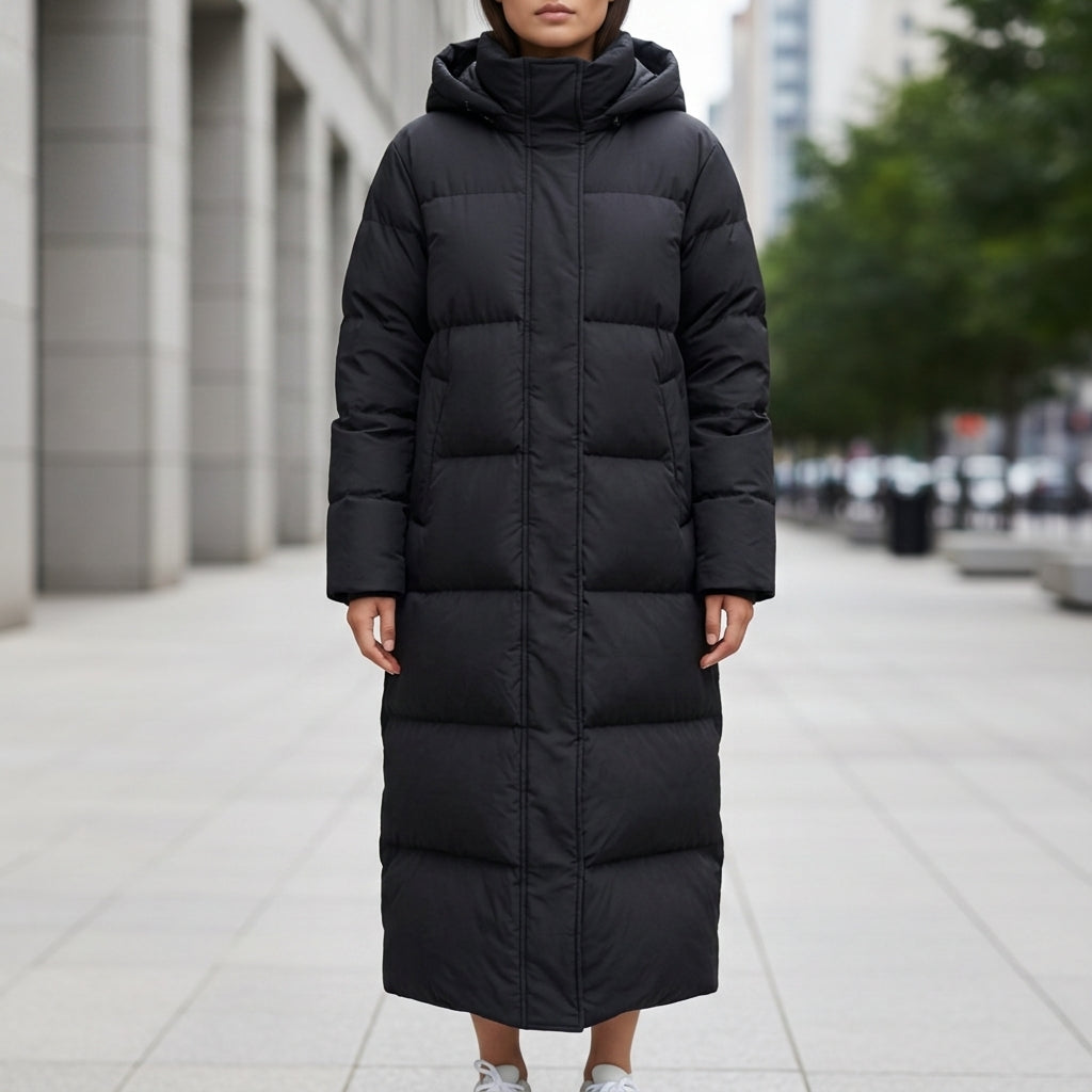 Fiona | Long Hooded Quilted Puffer Parka
