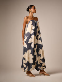 Margaux | Women's Strapless Floral Jumpsuit
