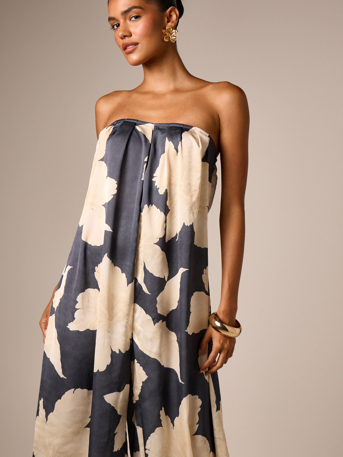 Margaux | Women's Strapless Floral Jumpsuit