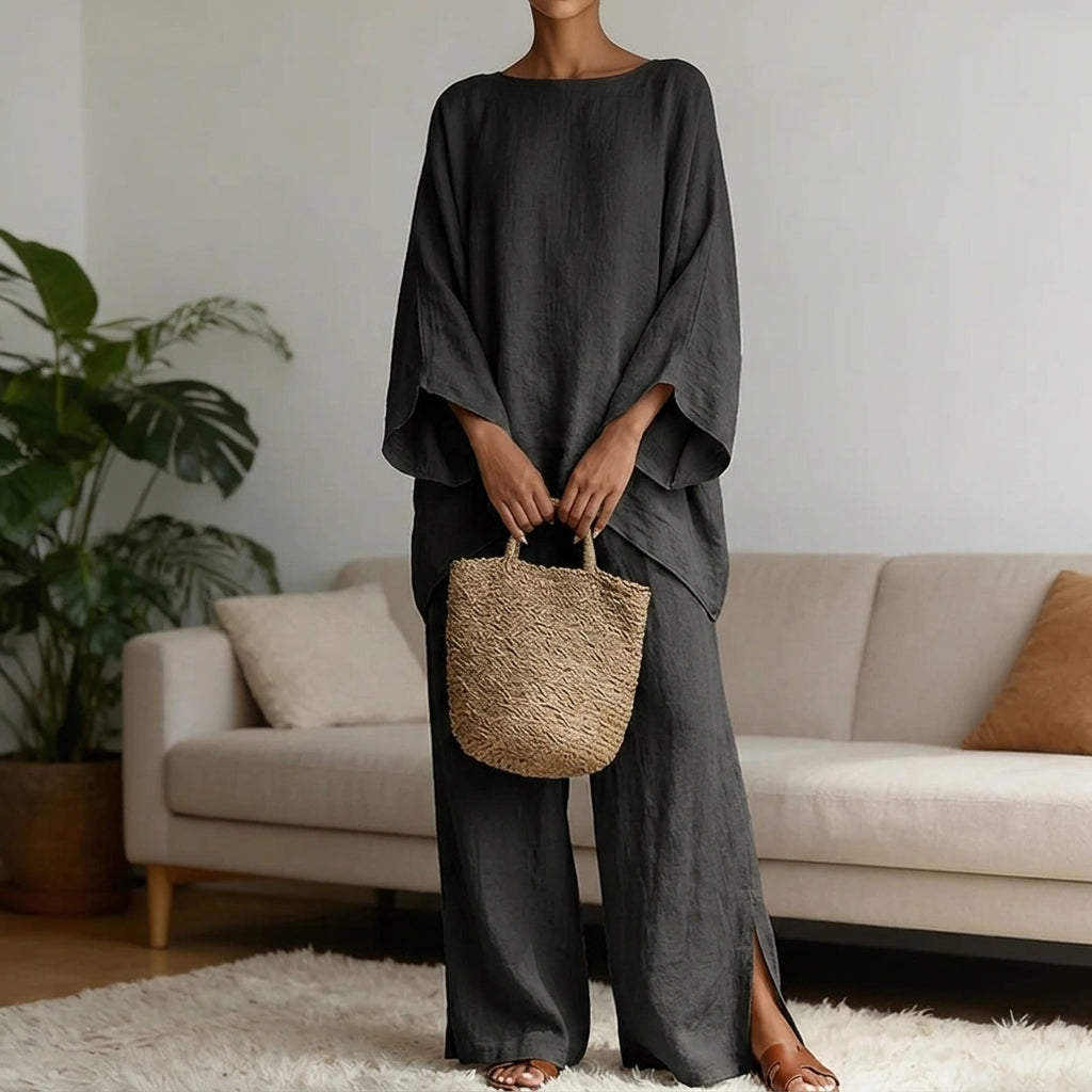 Anais | Linen Wide-Leg Trousers Set